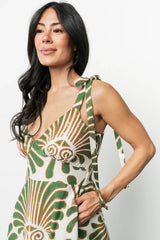 Camila Maxi Dress | Ivory + Green Print