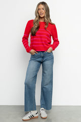 Emmy Sweater | Red + Pink