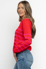 Emmy Sweater | Red + Pink