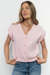 Lily Cardigan Sweater Top | Pink
