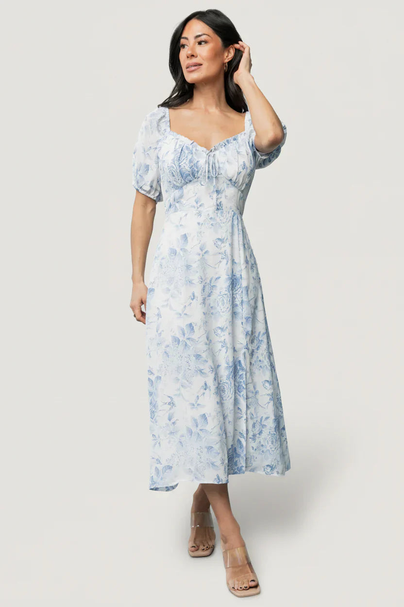 Cadence Midi Dress | Blue Floral