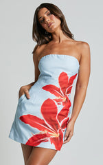 Runaway The Label - Primrose Mini Dress in RED LILY