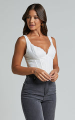 Rowan Top - Corset Lace Top in White