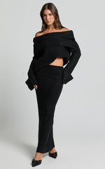 SNDYS The Label - Brooks Off Shoulder Jumper in Black
