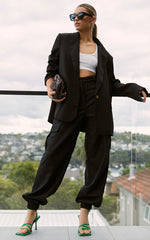Xyriel - High Waisted Utility Style Cargo Pants in Black