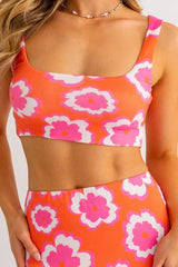 Tropical Burst Cropped Tank Top