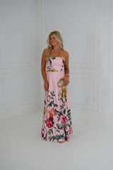 Jasmine Floral Maxi Dress-Pink Garden