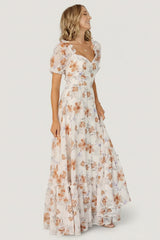 Aberdeen Sweetheart Maxi Dress | Cream Floral