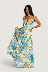 Alexis Maxi Dress | Blue Multi Print