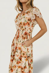Aliyah Midi Dress | Coral Floral