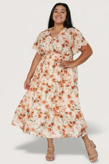Aliyah Midi Dress | Coral Floral