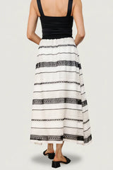 Alondra Woven Skirt | Cream + Black