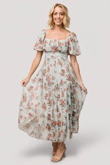 Annabeth Midi Dress | Eucalyptus Floral