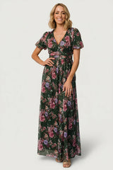 Ardley Maxi Dress | Green + Pink Floral