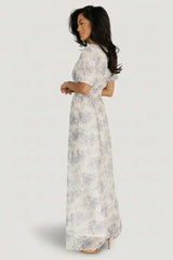 Ardley Maxi Dress | Cream + Blue