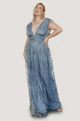 Arlene Shimmer Gown | Winter Blue
