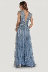 Arlene Shimmer Gown | Winter Blue