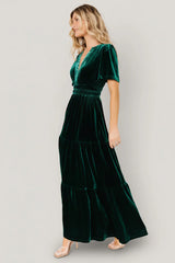 Artemis Velvet Maxi Dress | Emerald