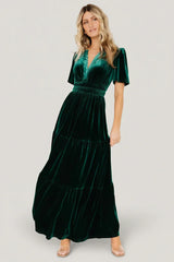 Artemis Velvet Maxi Dress | Emerald