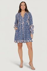 Aster Short Dress | Navy Multi Floral