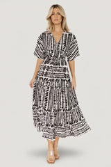 Austin Kimono Dress | Black Print