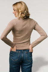 Axel Turtleneck Top | Light Mocha