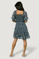 Azlyn Smocked Short Dress | Blue Multi