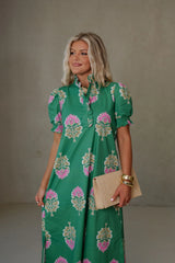 Eva Midi Dress-Green