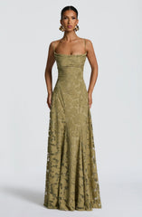 Aveline | Elegant Lace Corset Maxi Dress - Glamorous Evening Gown