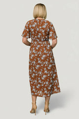 Botega Midi Dress | Brown + Blue