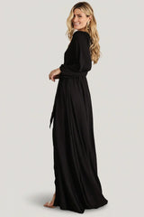 Breanne Faux Wrap Maxi Dress | Black