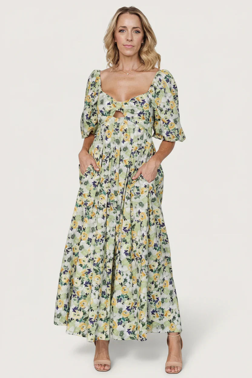 Brielle Maxi Dress | Green Floral