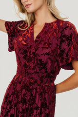 Bronwyn Velvet Dress | Rust