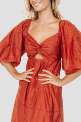 Brynn Midi Dress | Rust