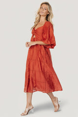 Brynn Midi Dress | Rust