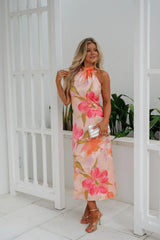 Charlotte Floral Halter Neck Midi Dress