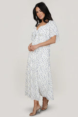 Carah Tie Dress | Off White + Lavender Floral