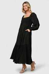 Chandler Eyelet Maxi Dress | Black