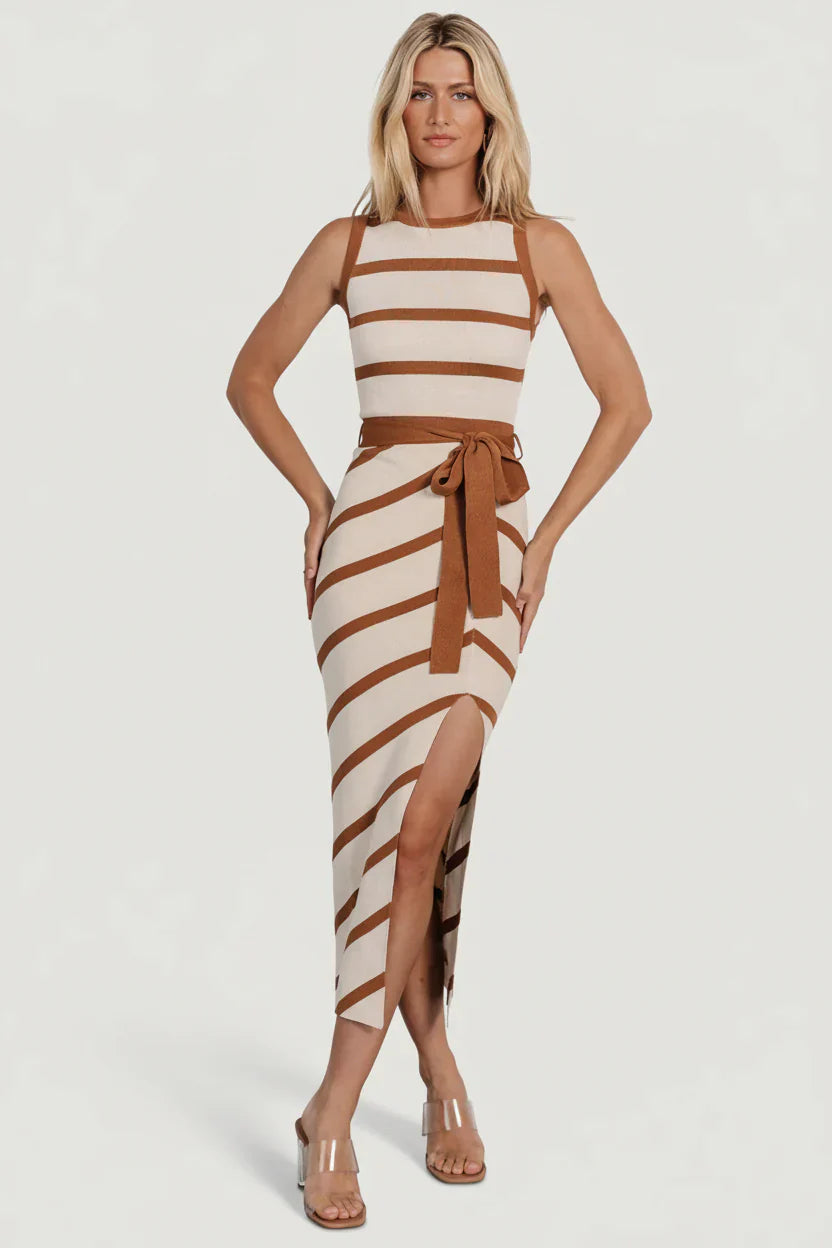 Chelsea Knit Dress | Beige + Camel