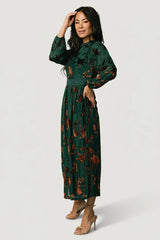 Christine Velvet Embossed Midi Dress | Jade