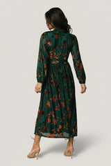 Christine Velvet Embossed Midi Dress | Jade