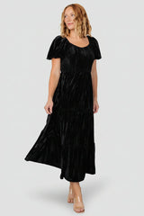 Colleen Velvet Maxi Dress | Black