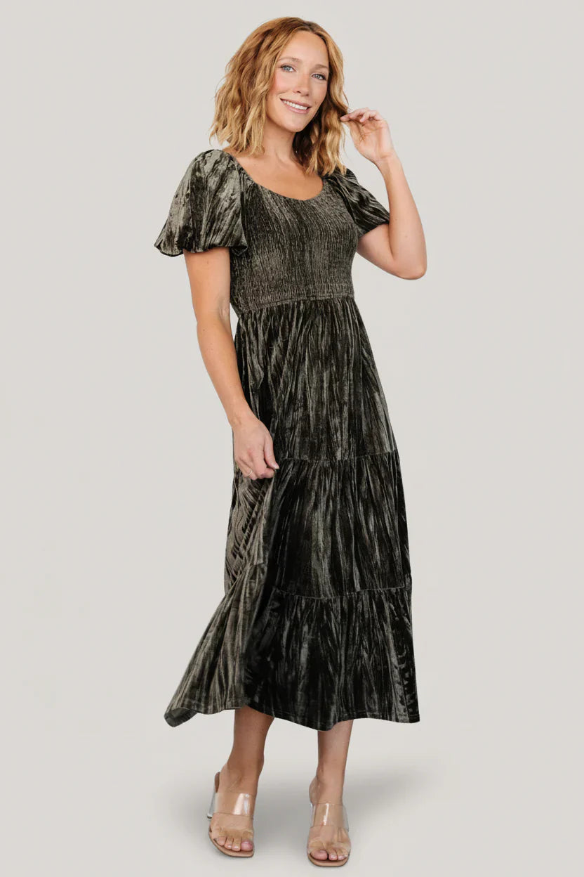 Colleen Velvet Maxi Dress | Olive
