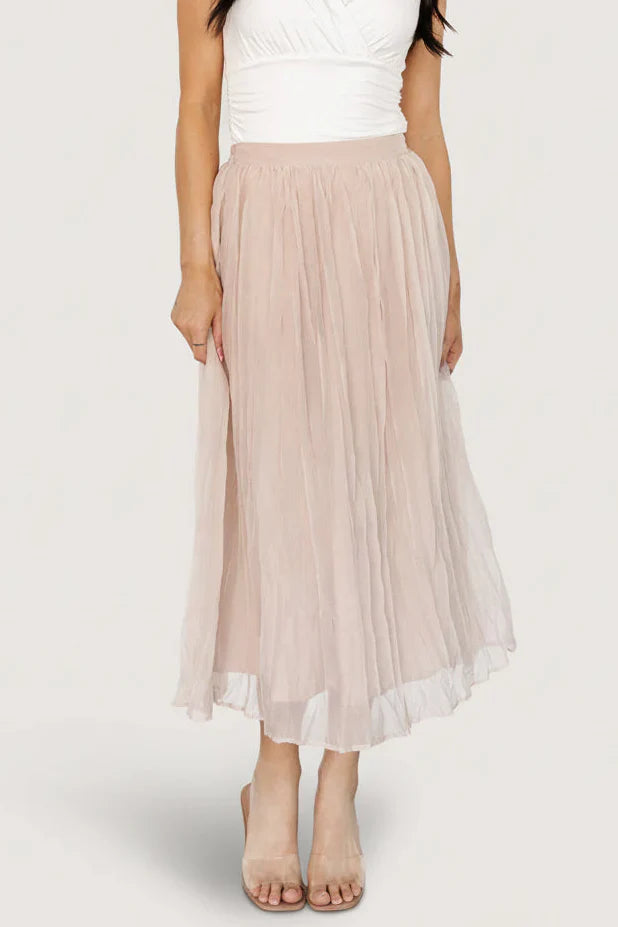 Cyra Midi Skirt | Natural