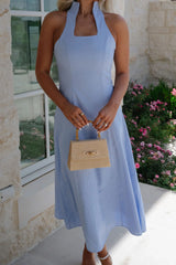 Drew Midi Dress-Baby Blue