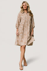Dakota Babydoll Dress | Taupe Print