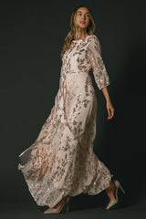 Destiny Sequin Maxi Dress | Rose Gold