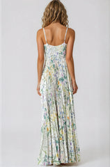 Garden Pleated Maxi Dress