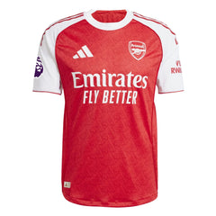 Adidas Declan Rice Arsenal Fc Authentic Home Jersey 25/26 W/ Epl Patch (Better Scarlet/White