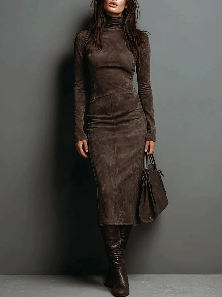 Emma - Elegant Long-Sleeve Midi Dress